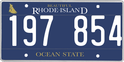 RI license plate 197854