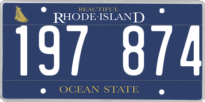 RI license plate 197874