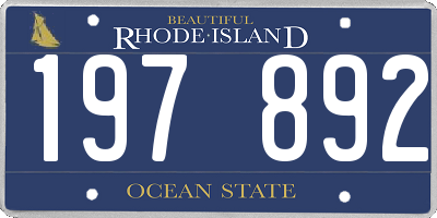 RI license plate 197892
