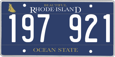 RI license plate 197921