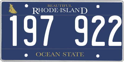 RI license plate 197922