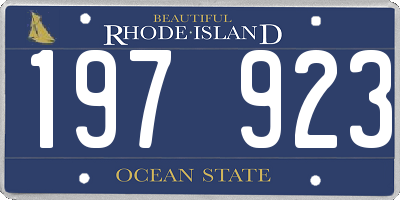 RI license plate 197923