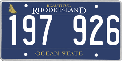 RI license plate 197926