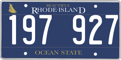 RI license plate 197927