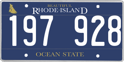 RI license plate 197928