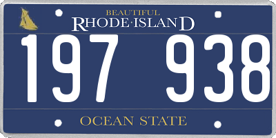 RI license plate 197938