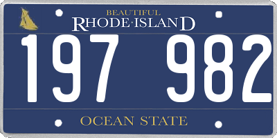 RI license plate 197982