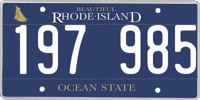 RI license plate 197985