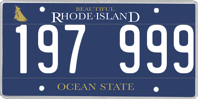 RI license plate 197999