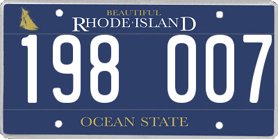 RI license plate 198007