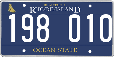 RI license plate 198010