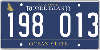 RI license plate 198013