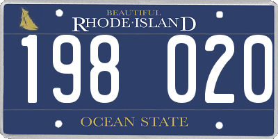 RI license plate 198020