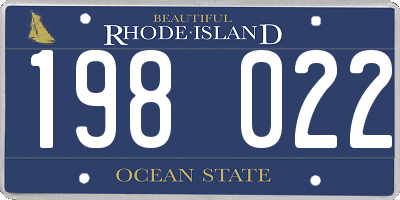 RI license plate 198022