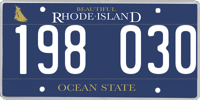 RI license plate 198030