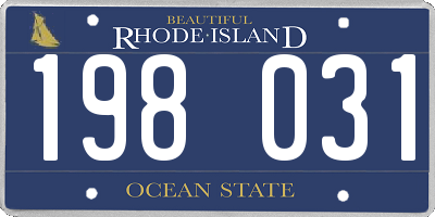 RI license plate 198031