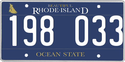 RI license plate 198033