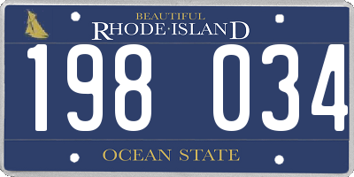 RI license plate 198034