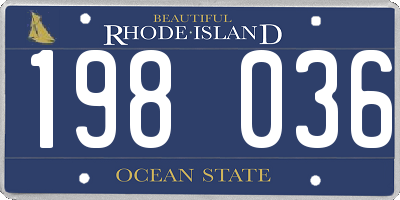 RI license plate 198036