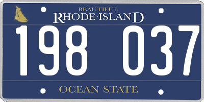 RI license plate 198037