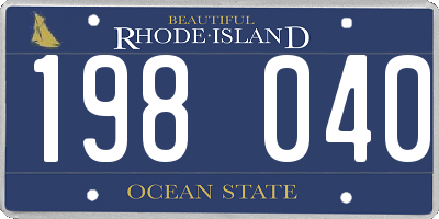 RI license plate 198040
