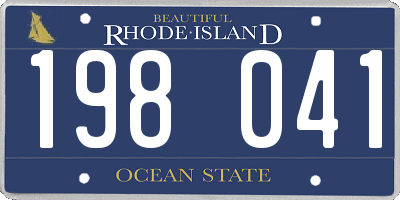 RI license plate 198041
