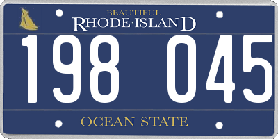 RI license plate 198045