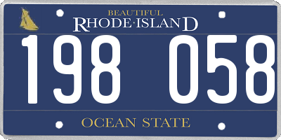 RI license plate 198058