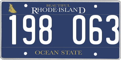 RI license plate 198063