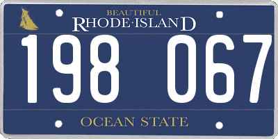 RI license plate 198067
