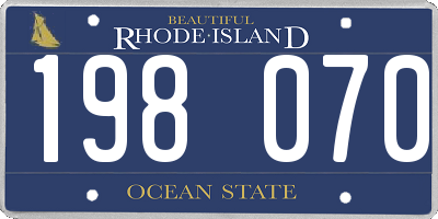 RI license plate 198070