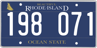 RI license plate 198071