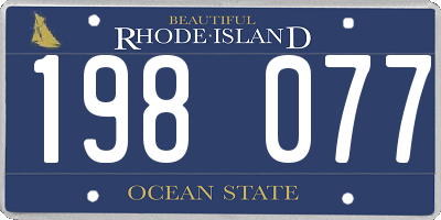 RI license plate 198077