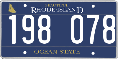RI license plate 198078