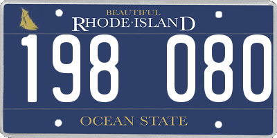 RI license plate 198080