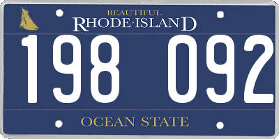 RI license plate 198092
