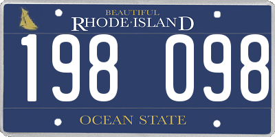 RI license plate 198098