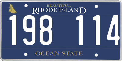 RI license plate 198114