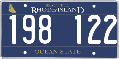RI license plate 198122