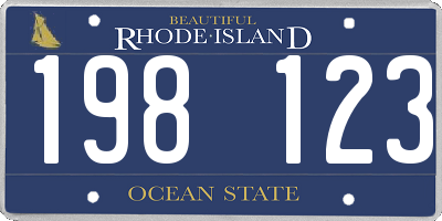 RI license plate 198123