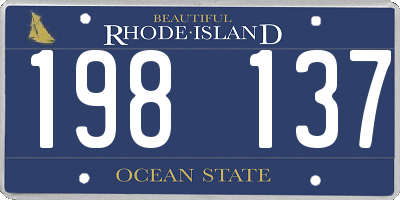 RI license plate 198137