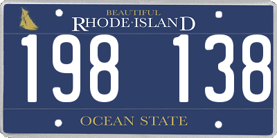 RI license plate 198138