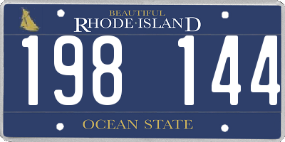 RI license plate 198144