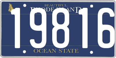 RI license plate 19816