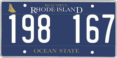 RI license plate 198167