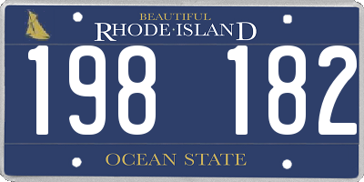 RI license plate 198182