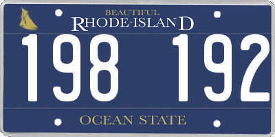 RI license plate 198192