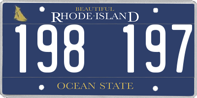 RI license plate 198197