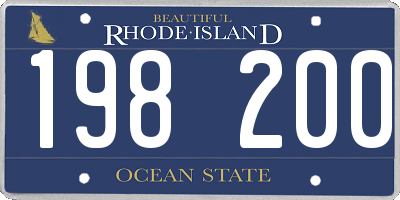 RI license plate 198200