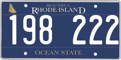 RI license plate 198222